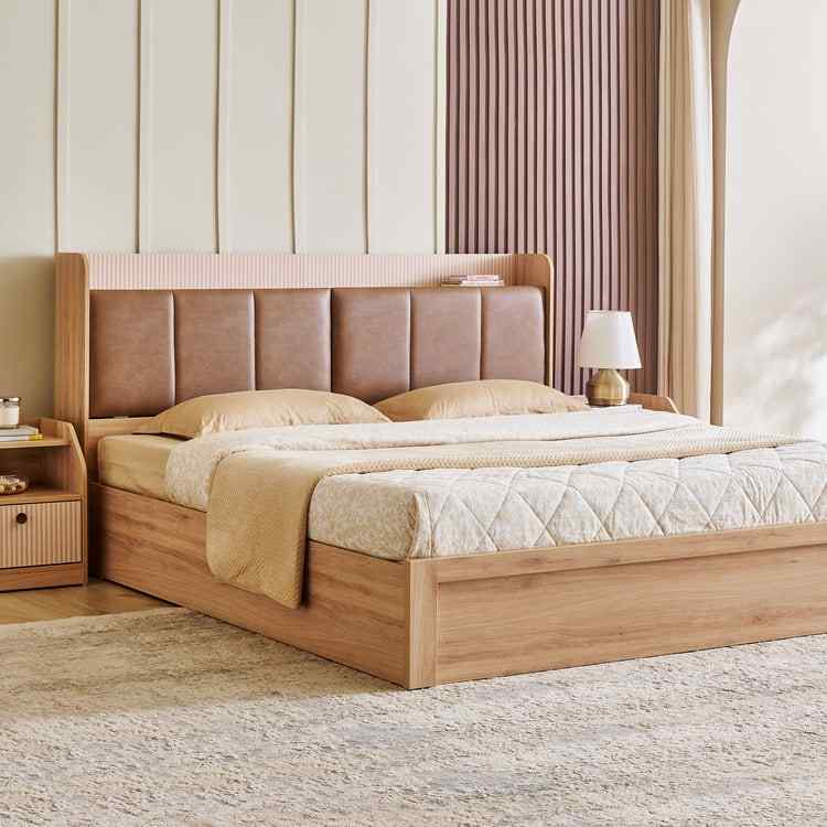 Nordic solid oak platform beds and nightstands